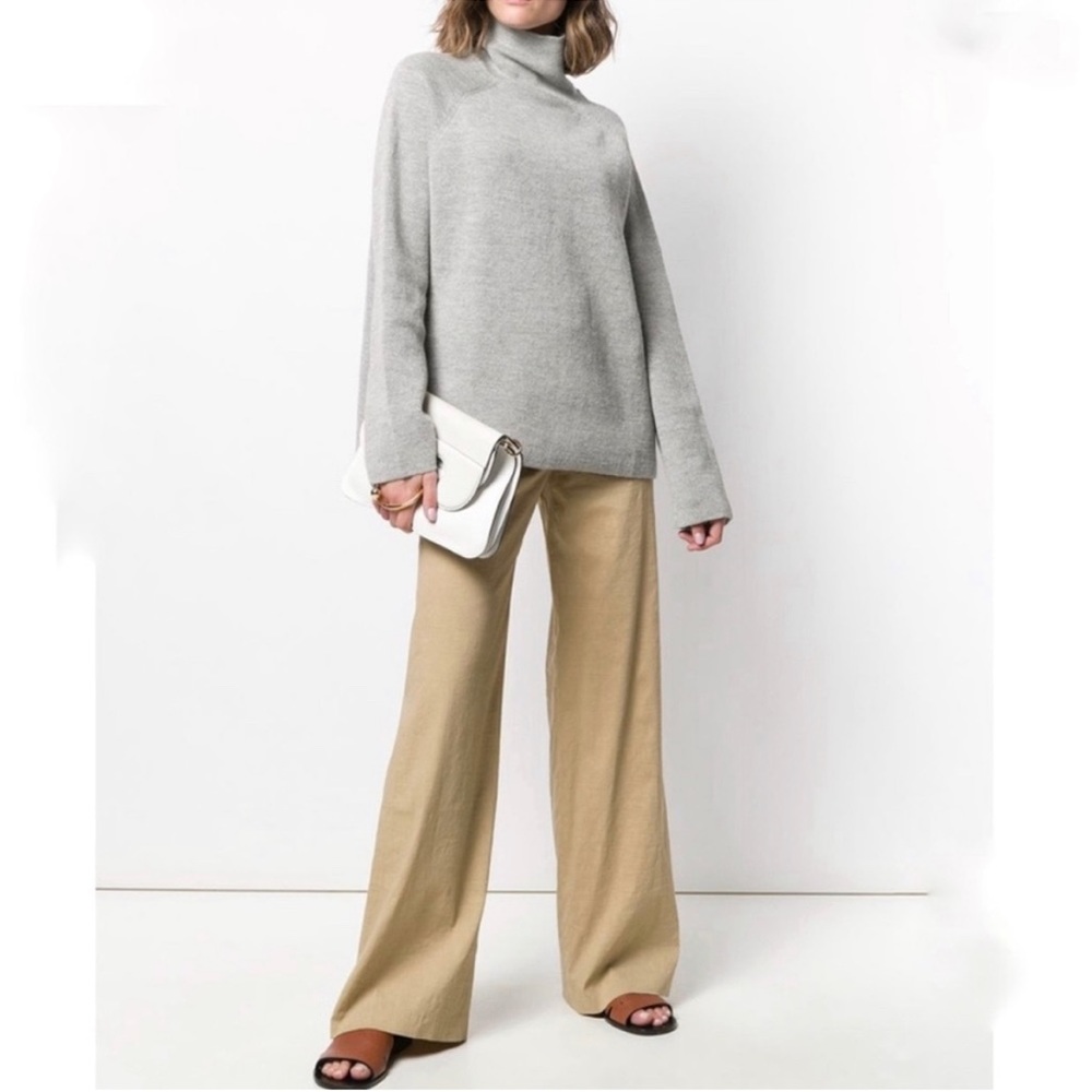 Theory NWT newton khaki wide leg tan pants 0